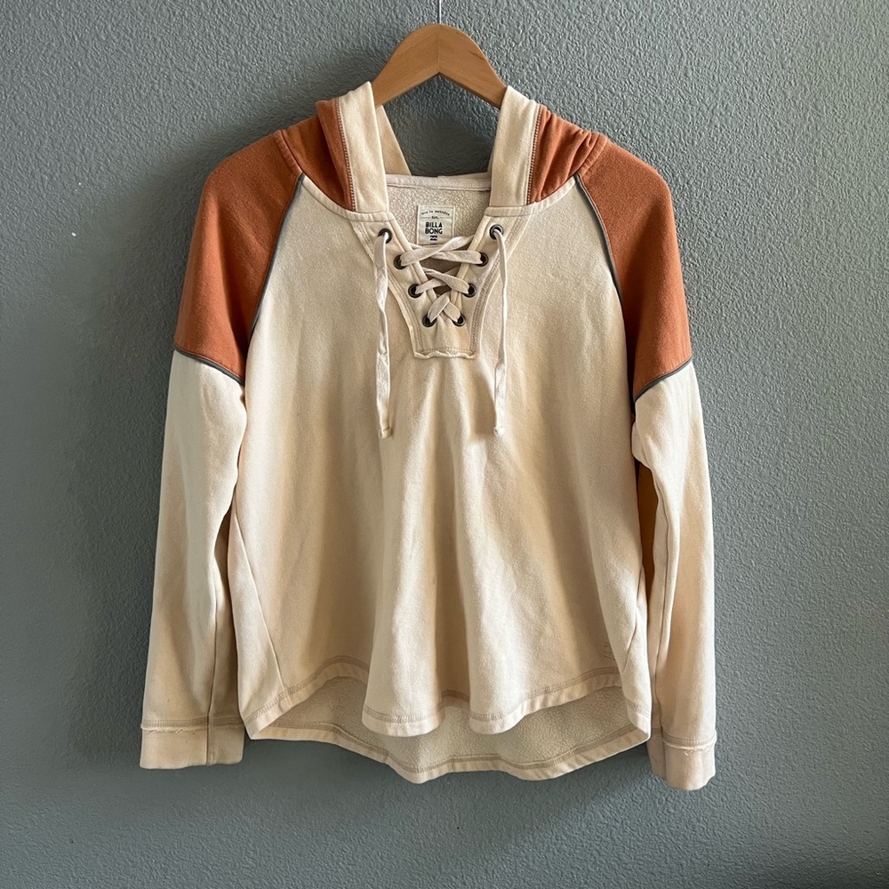 Lace-Up Hoodie Pullover